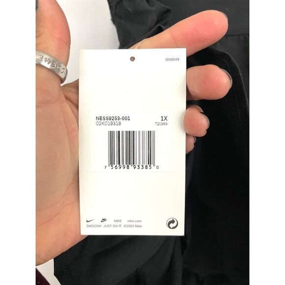 NEW Nike Solid Board Skirt 1X Black Swimsuit Bottoms Zip Pocket Side Slit Active - Picture 6 of 12